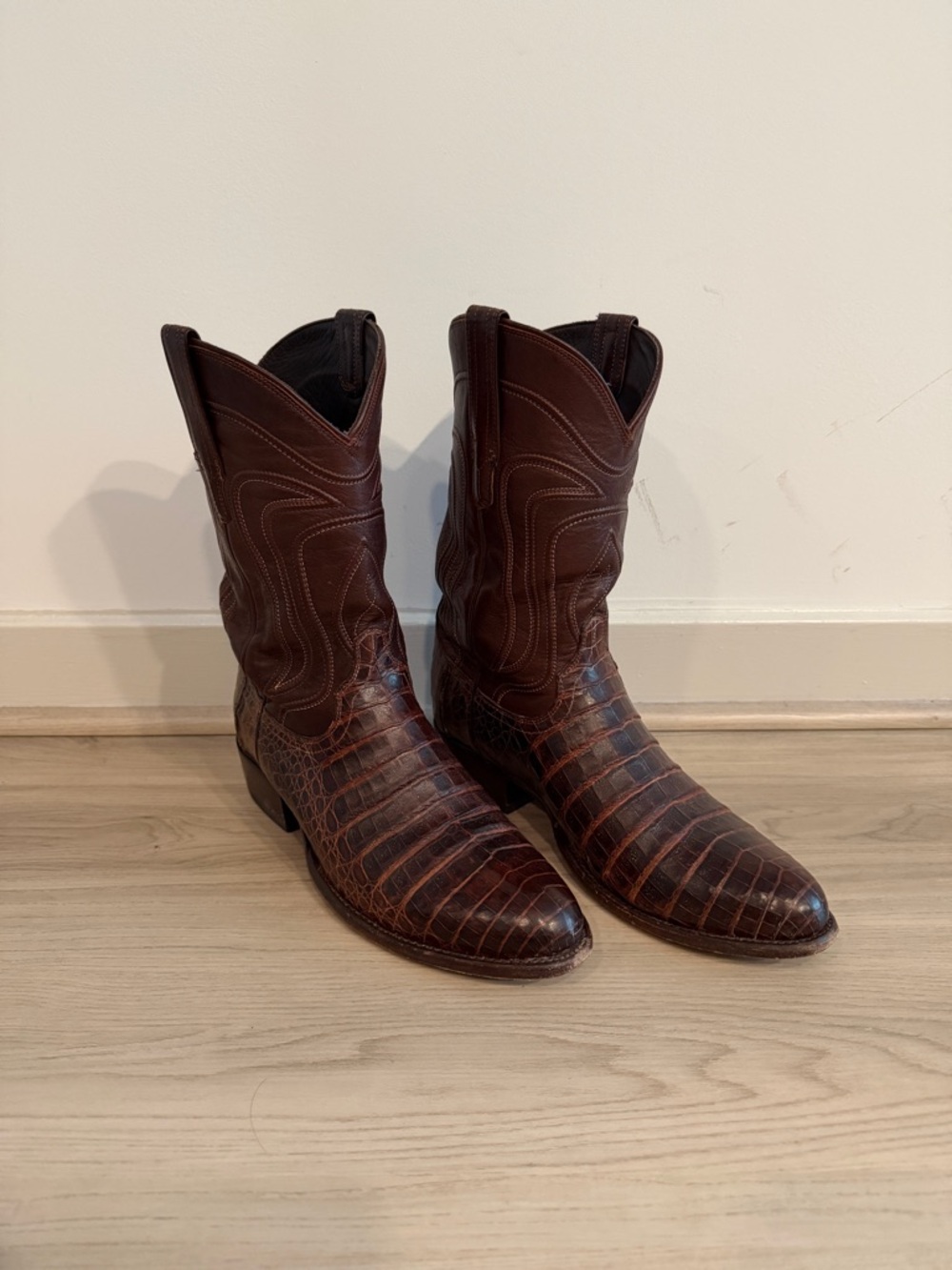 Tecovas the Dillon Mahogany Caiman Cowboy Boots 11D